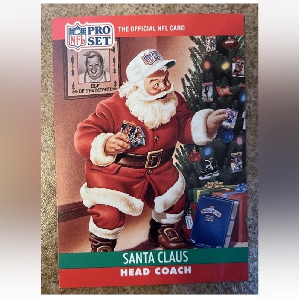 1990 pro set NFL cards Santa Claus Head Coach Card Emmit Smith Barry Sanders